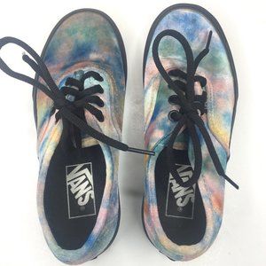 Vans big boy's size 3.5 tie dye velvet authentic classic platform skate shoe…